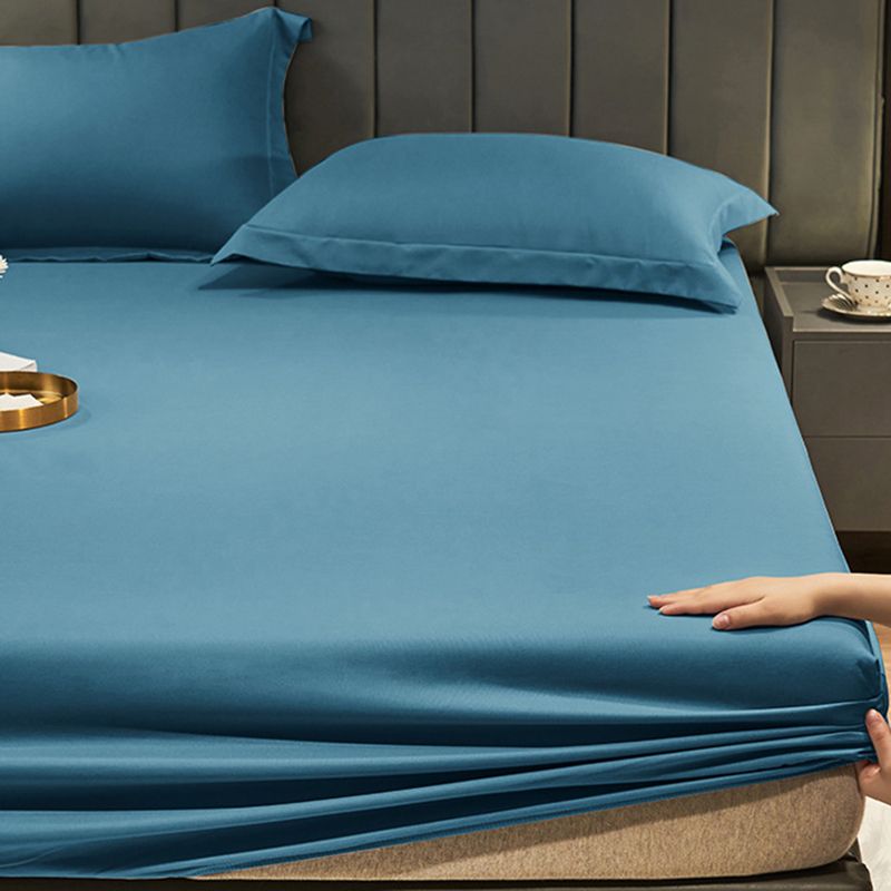 Plain Weave Sheet Solid Color Bed Sheet Breathable Cotton Fitted Sheet