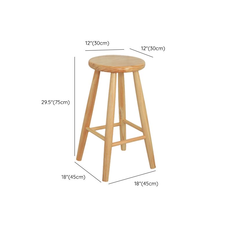 Industrial Solid Wood Bar Stool Backless Counter Stool for Bristol
