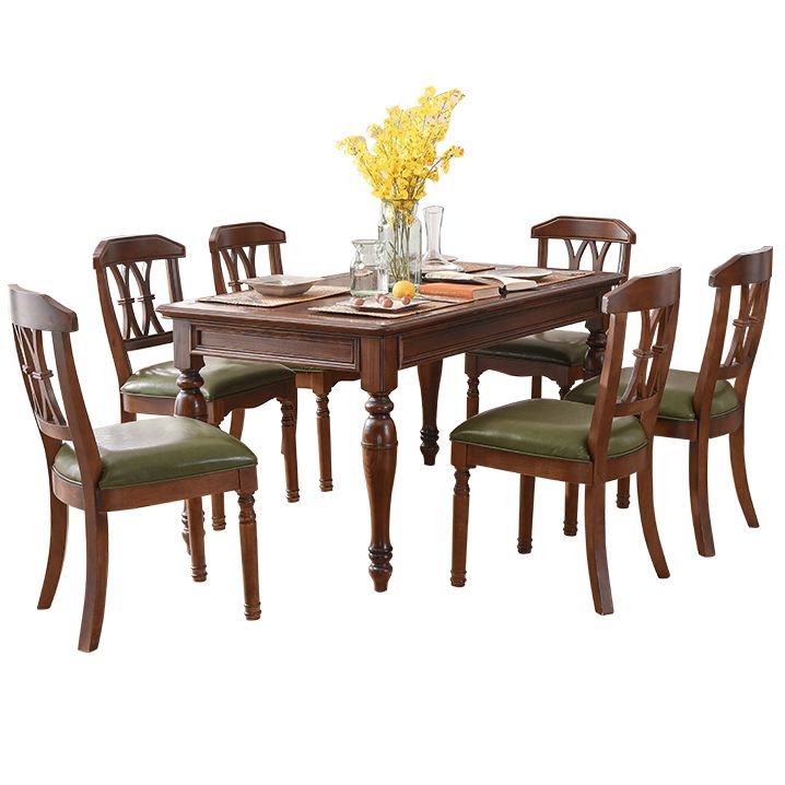 Ash Wood Top Table Solid Wood Mid-Century Modern Rectangle Dining Table for Dining Room