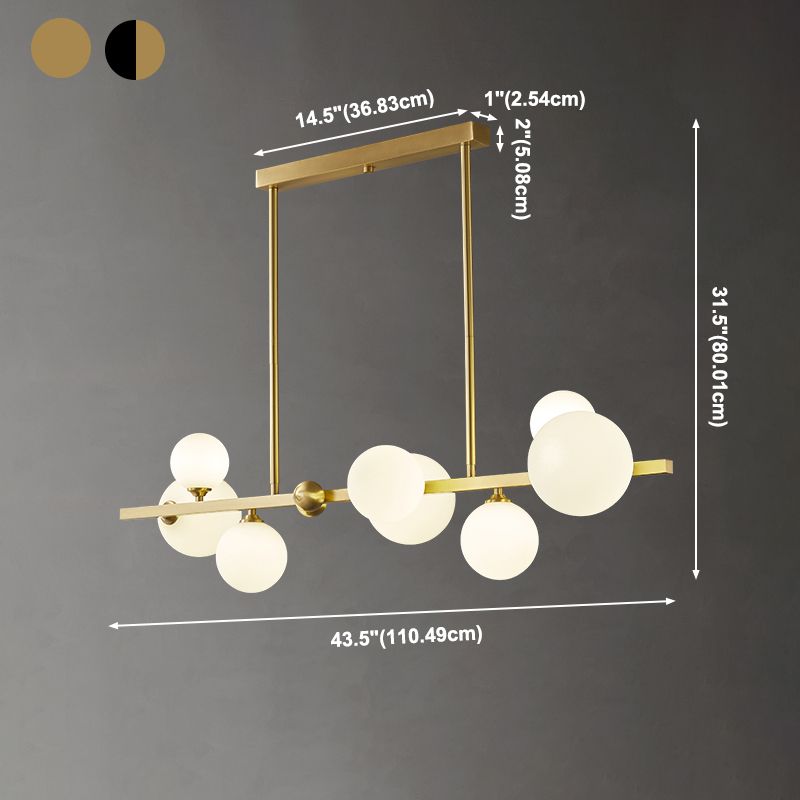 Modern Simple Dining Chandelier Light Round Glass Shade Ceiling Pendant Light