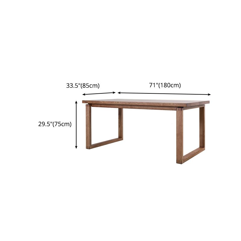 Solid Wood Rectangle Dining Table Modern Natural Sled Base Dining Table