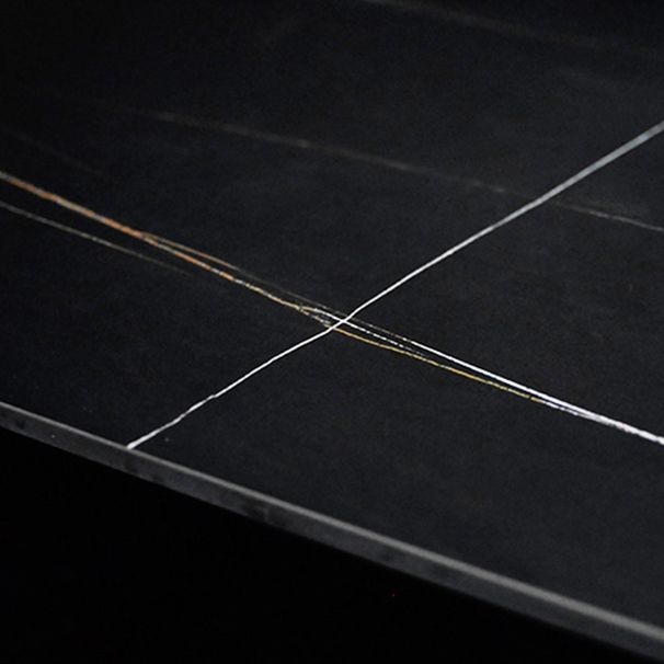 Modern Black Base Dining Set 1/4/5/7 Pieces Stone Top Indoor Dinette Set