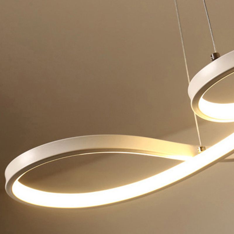 Modern Minimalist Indoor LED Pendant Light Aluminium Linear Hanging Lamp with Acrylic Shade