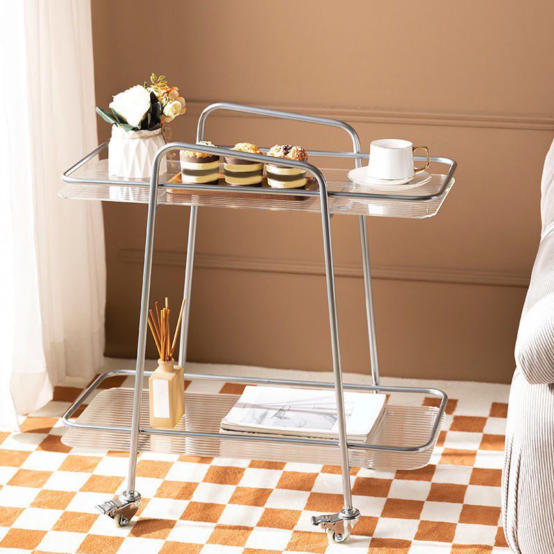25.6" Tall Glass End Table Rectangular Clear Accent Side Table