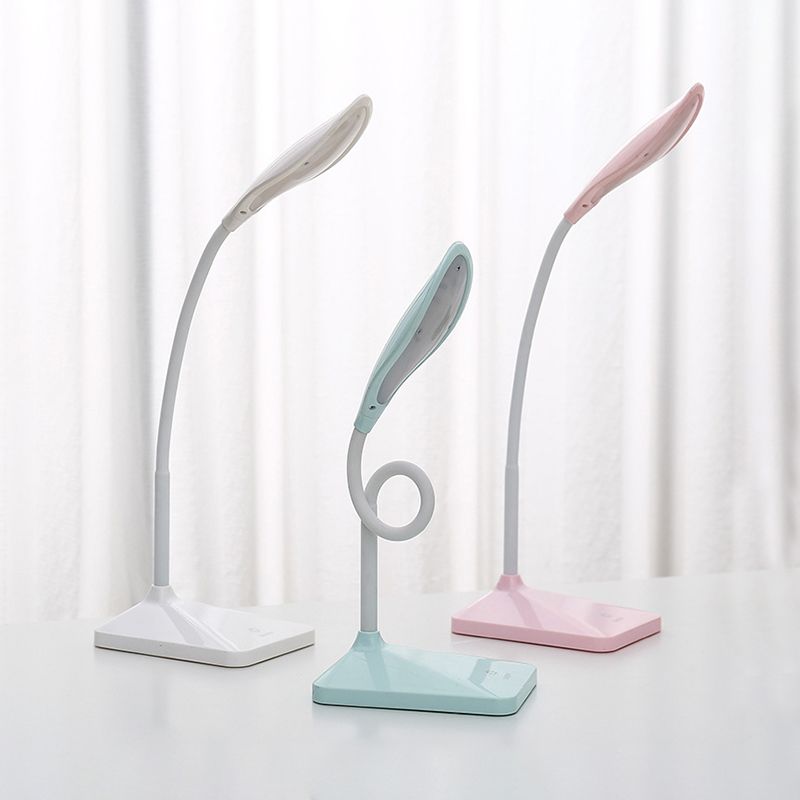 Simple Design Study LED Desk Lamp Touch Control Rechargeable Bedside Reading Light in Blue/Pink/White