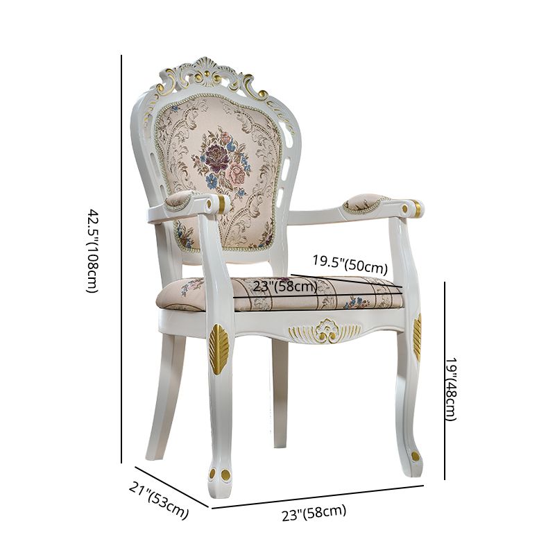 Victorian Style Solid Wood Dining Room Armchair King Louis Back Side Chair for Home Use