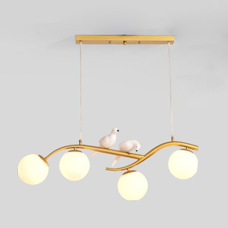 Modern Kitchen Island Lighting Black/Golden Globe Shaded Ceiling Light for Foyer