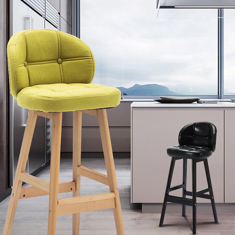 Taburete de Bar con patas de madera de estilo escandinavo, taburete para barra de cocina, 1 Uds.