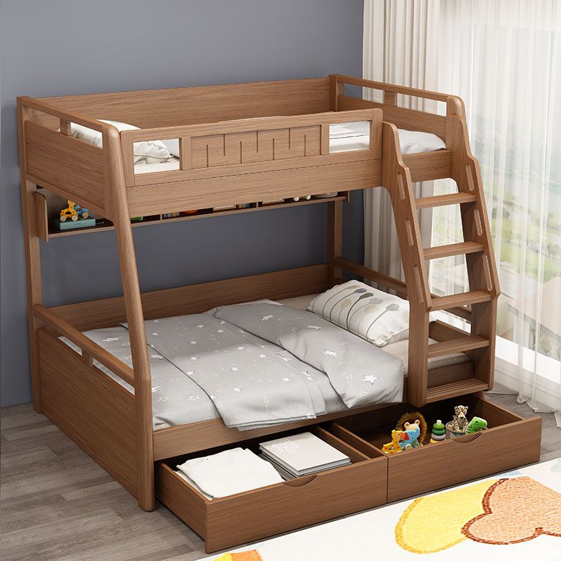Modern Mattress Included Bunk Bed Solid Wood Bed with Headboard