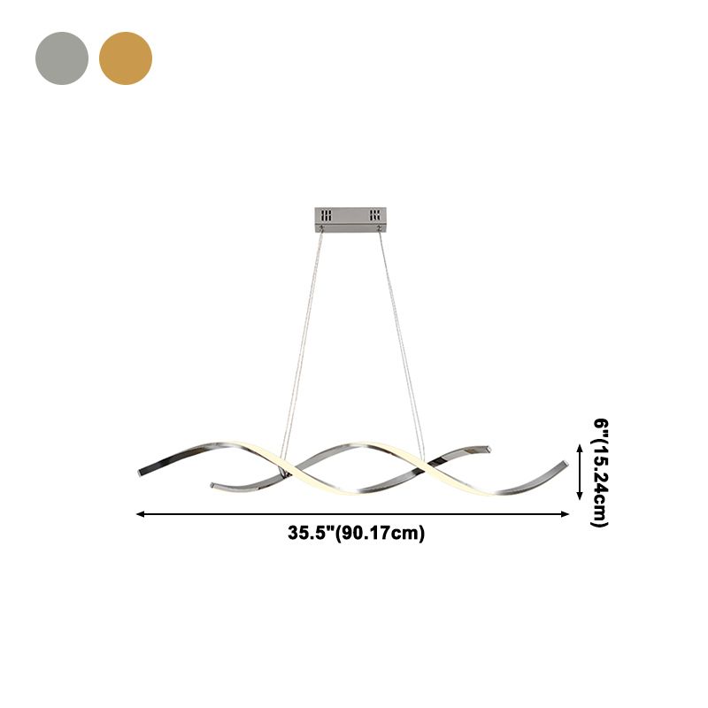 Stile moderno a forma lineare isola luci metal 2 illuminazione dell'isola