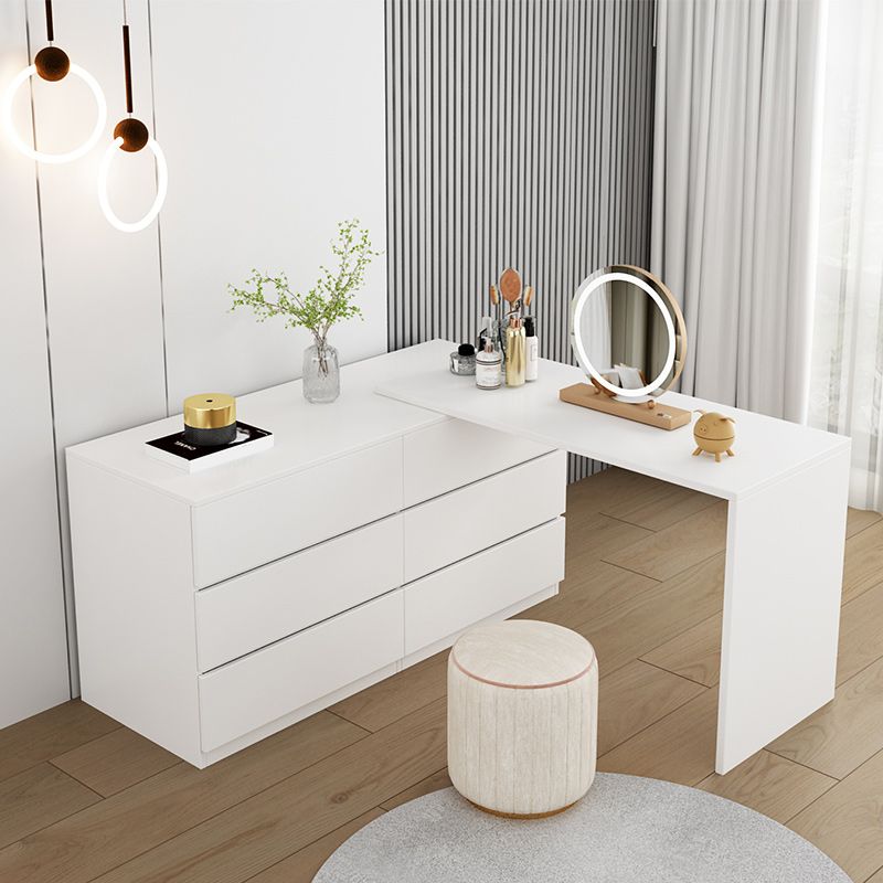 15.75" Wide Make-up Vanity Solid Wood Makeup Vanity Desk Table with Drawers