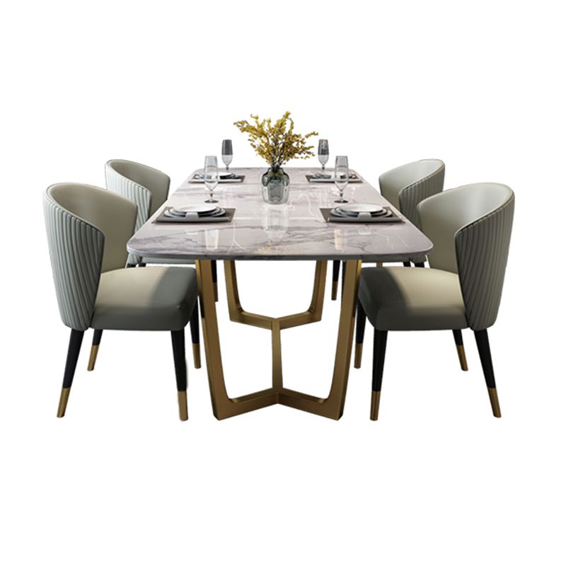 Modern Style Rectangle Table Set 1/4/5/7 Pieces Dining Set for Home
