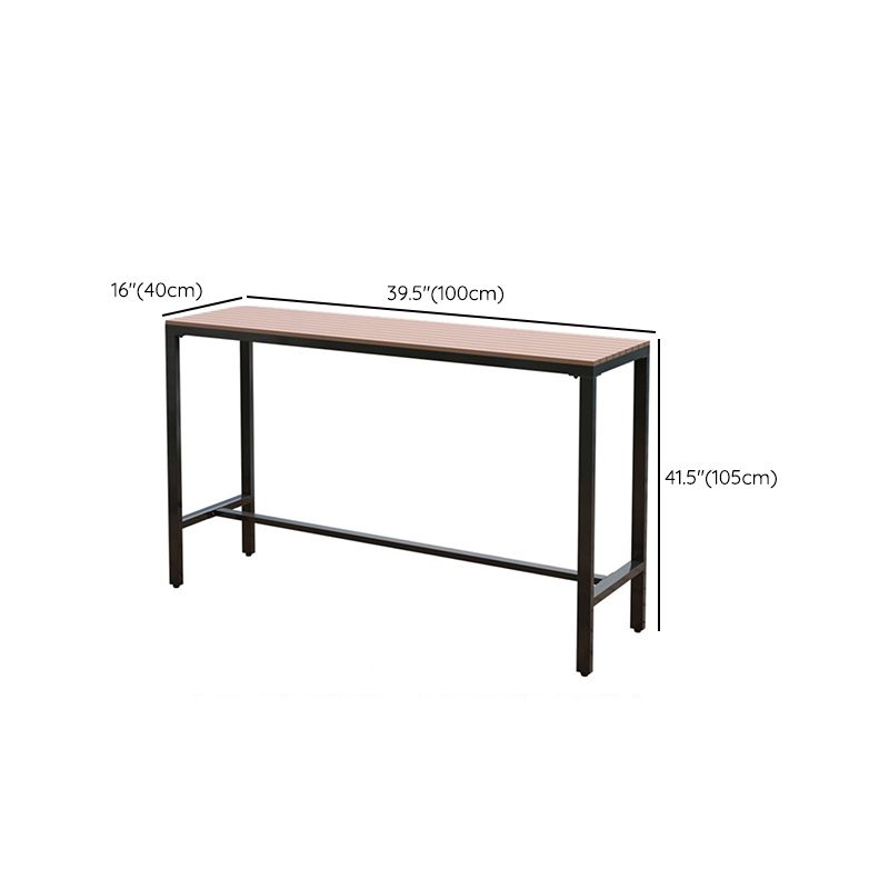 Brown Manufactured Wood Bar Table Industrial Rectangle Patio Table