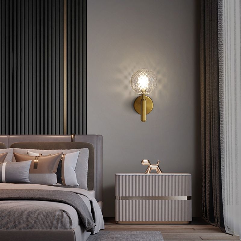 Modern Style Global Wall Sconce Lights Glass 1 Light Wall Mount Lighting for Bedroom