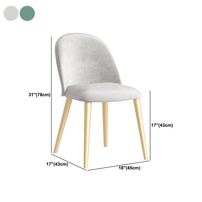 Glam Style Dining Chair Upholstered Dining Side Chair with Metal Legs