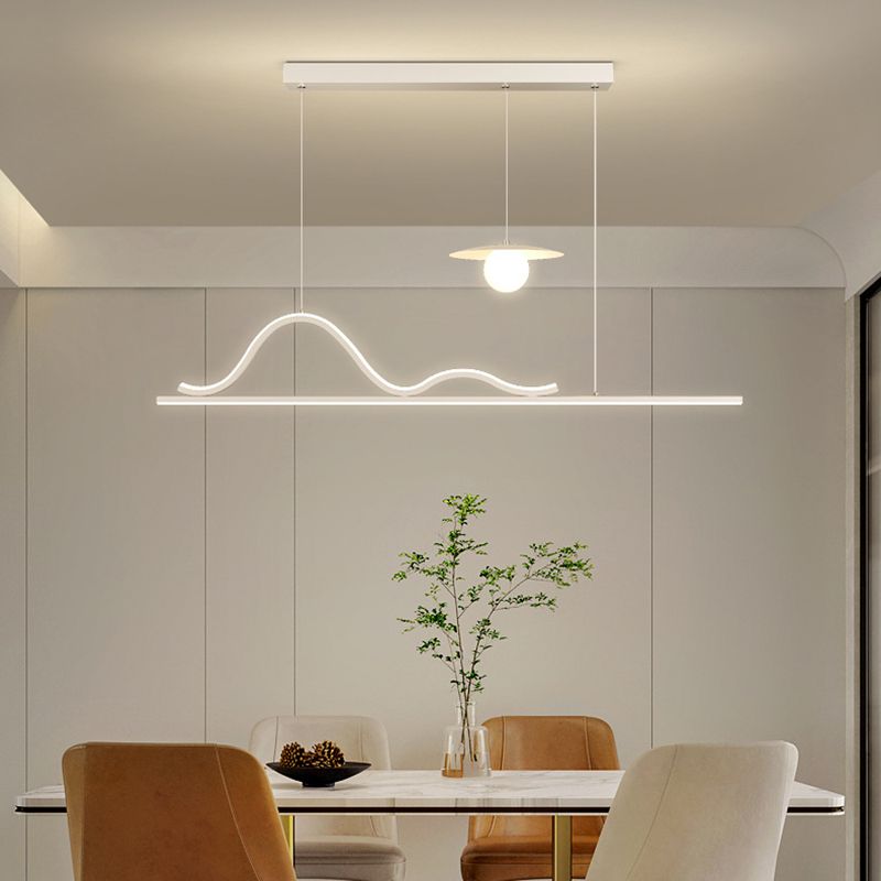 Modern 2/3/5-Light Kitchen Island Lighting White Shaded Island Pendant Lighting