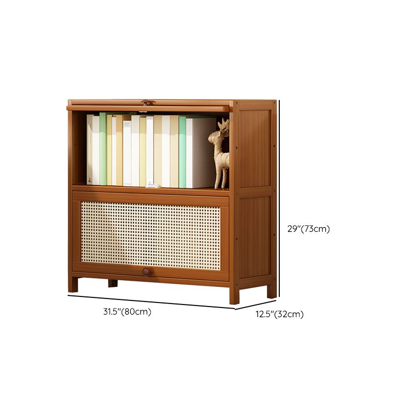 Bamboo Contemporary Bookshelf Standard Bookcase with Cabinets