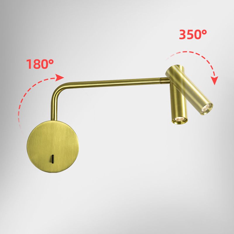 Modern Style Cylinder Shade Wall Lamp Metal 1 Light Sconces for Bedroom