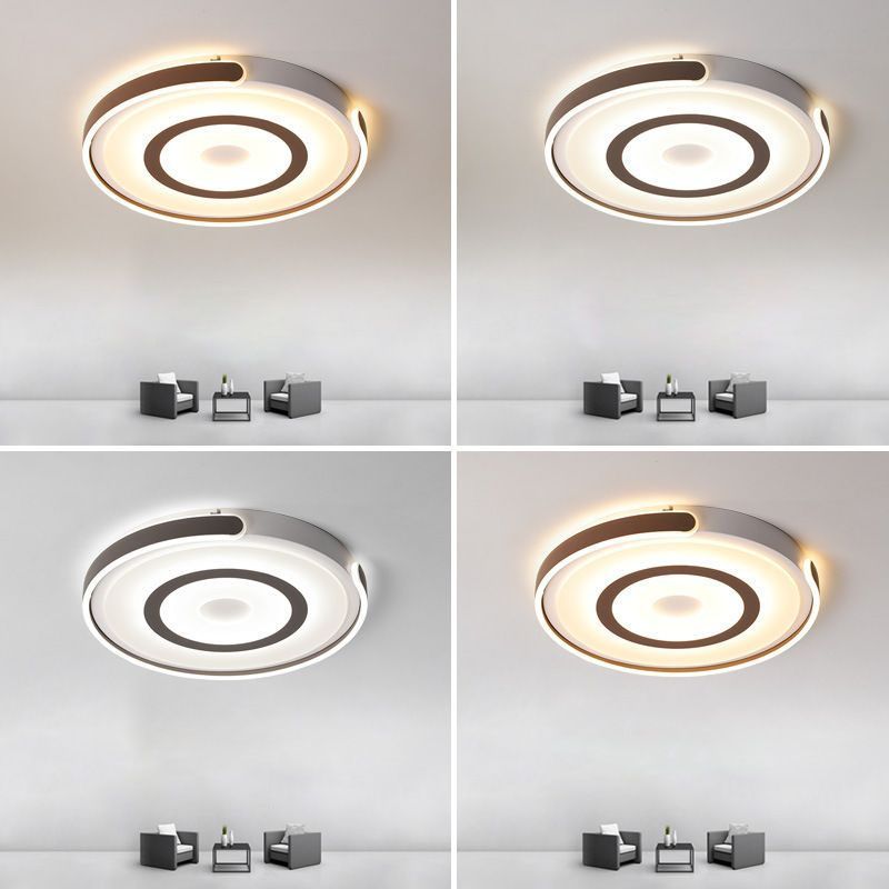 Metal Halo-Like Ring Flush Ceiling Light Contemporary Coffee LED Flush Mount Lighting Fixture