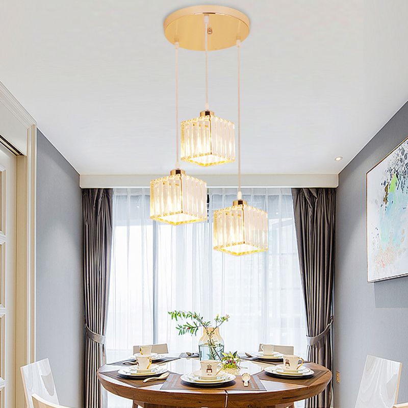 Geometria a forma di cristallo luci soffitto appeso moderno 3 luci a sospensione leggera