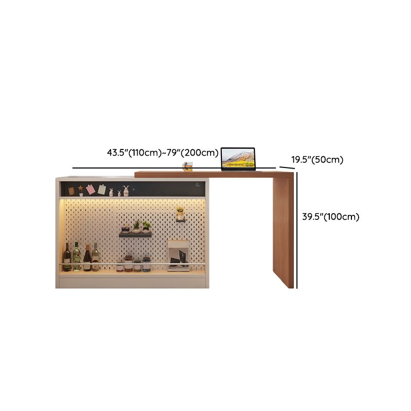 Modern Rectangle Wood Counter Table 2 Pieces Bar Table Set for Living Room