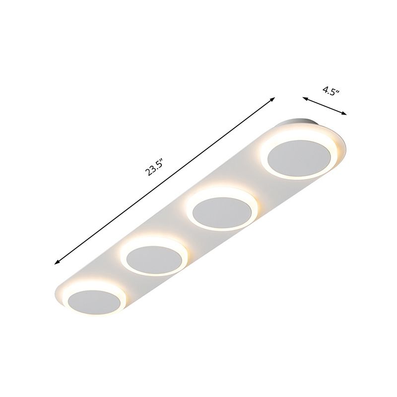 Lampe encastrée acrylique rectangulaire moderne 3 / 4 / 5 lampe encastrée blanche chambre à coucher chaude / lumière blanche