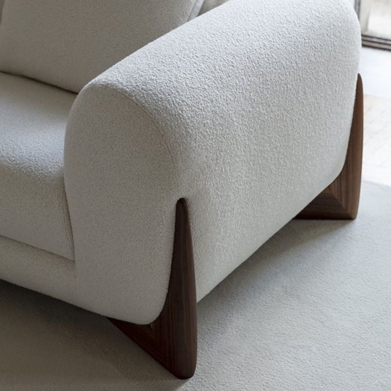Modern Style Sofa Low Back with Sponge Cushion Filling Solid Wood Feet Sofa Bed