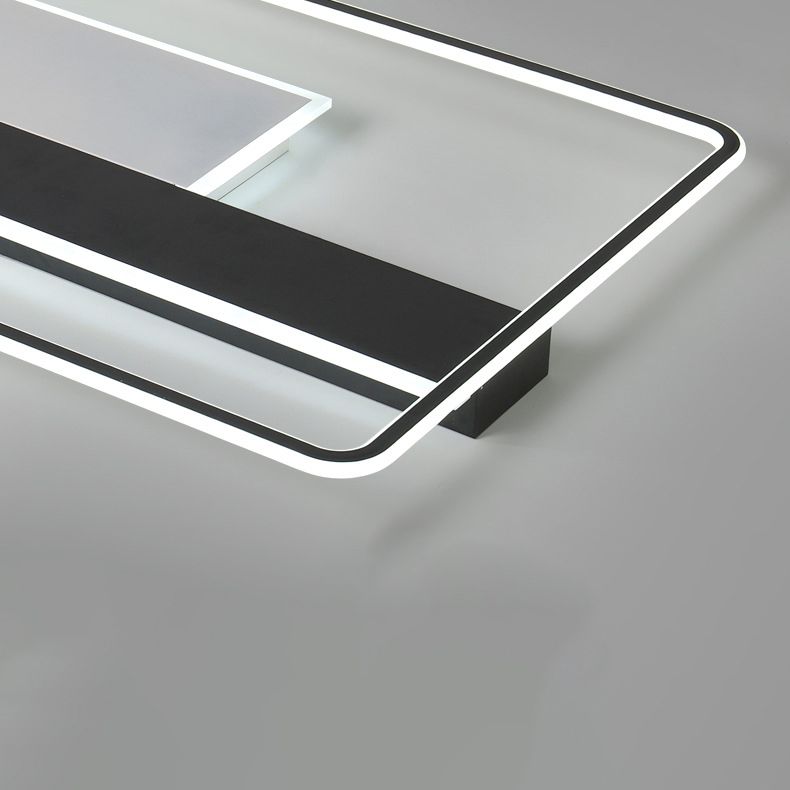 Plafonnier LED à géométrie métallique, luminaire décoratif créatif pour la maison, en noir et blanc