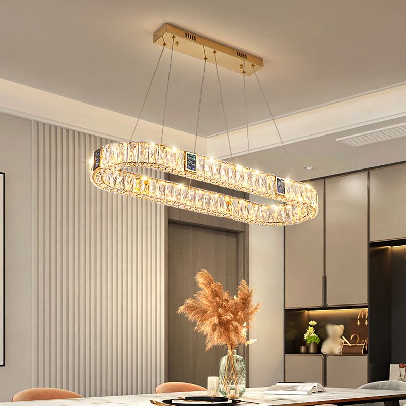 Geometrische Formen Deckenpendelleuchte Licht moderner Luxusstil Kristallleuchte Lampe