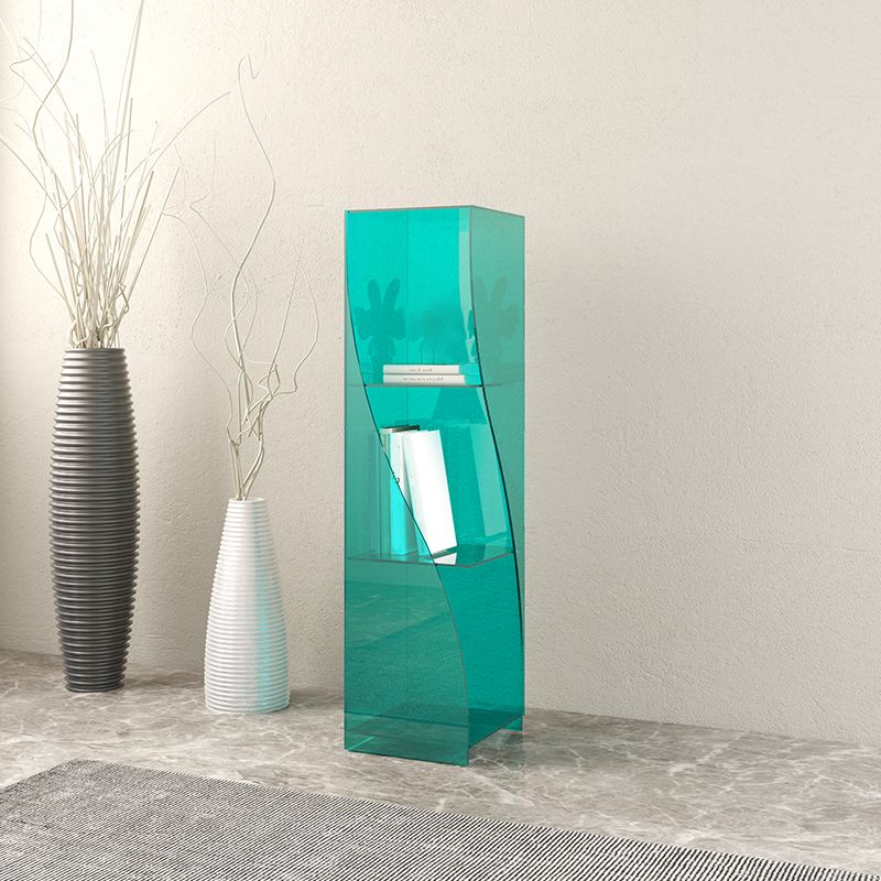Modern Style Closed Back Bookcase Standard Acrylic Bookshelf with Shelves