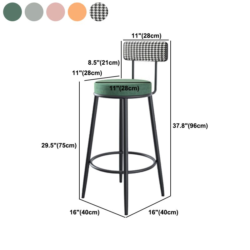 Modern Style Bar-stool Round Counter Bar Stool with Metal Legs