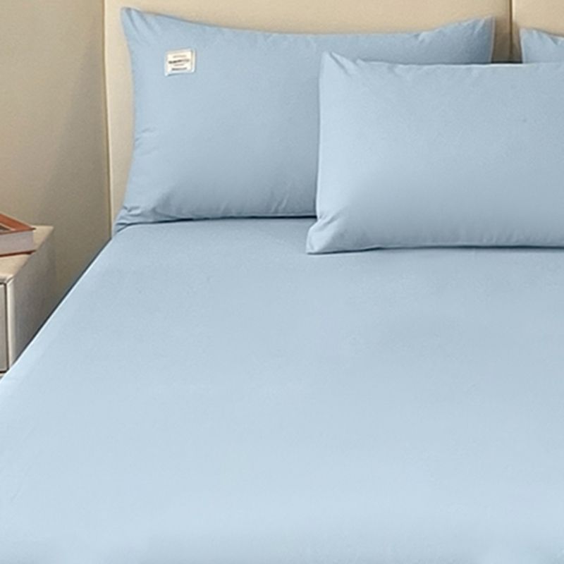 Solid Color Bed Sheet Set 100 Cotton Breathable Bed Sheet Set with Wrinkle Resistant