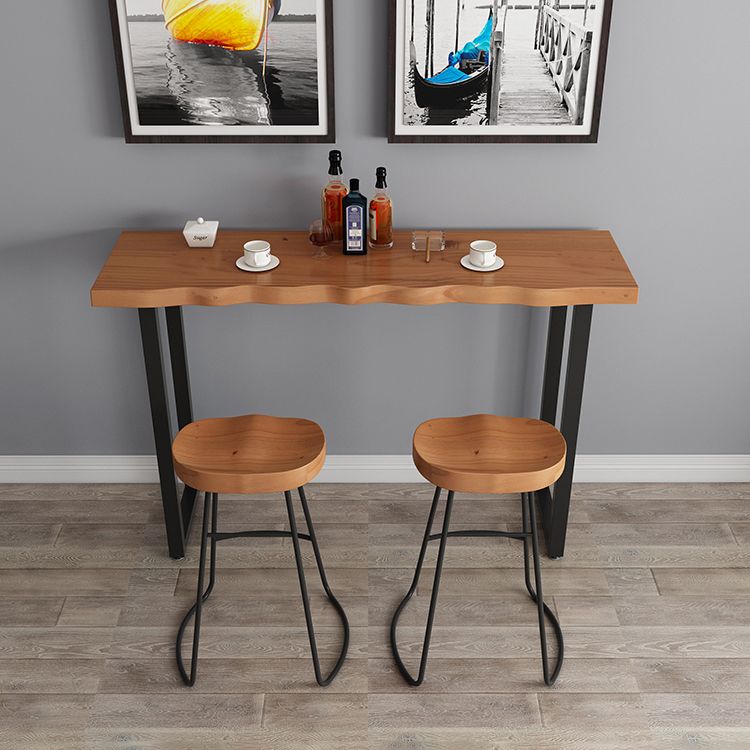 Solid Wood Brown Bar Height Pub Table Sled Modern Bar Height Cocktail Table