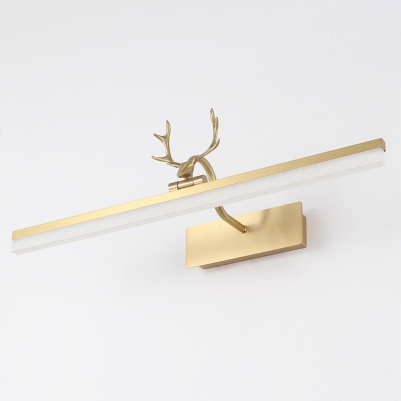 Contemporary Brass Mirror Lighting Fixture Wall Mounted Light Fixture for Bathroom Powder Room