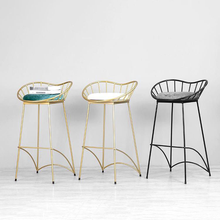 Industrial Metal Round Barstool Patio Bar Stool with Metal Legs