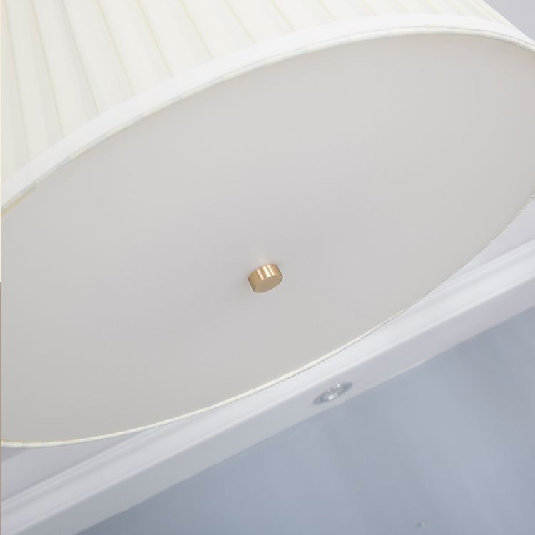 Geplooide Stof Tapered Drum Schaduw Plafond Lamp Minimalistische Eetkamer Semi-flush Licht