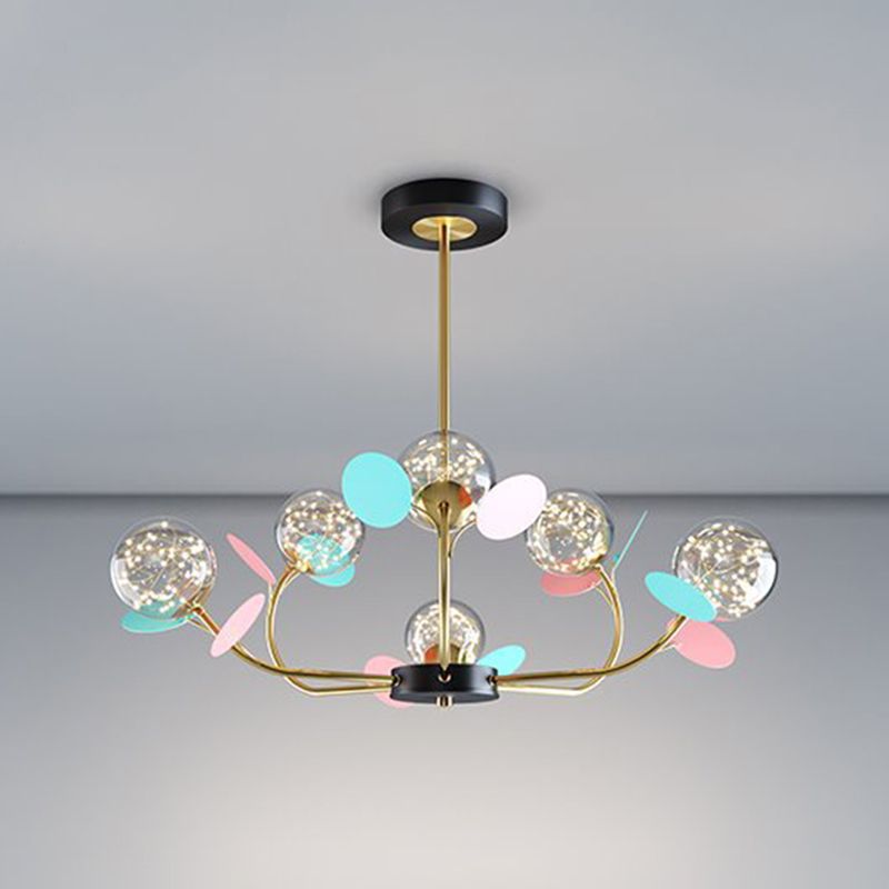Lustre de forme sphérique Lumière de style moderne en verre multicert