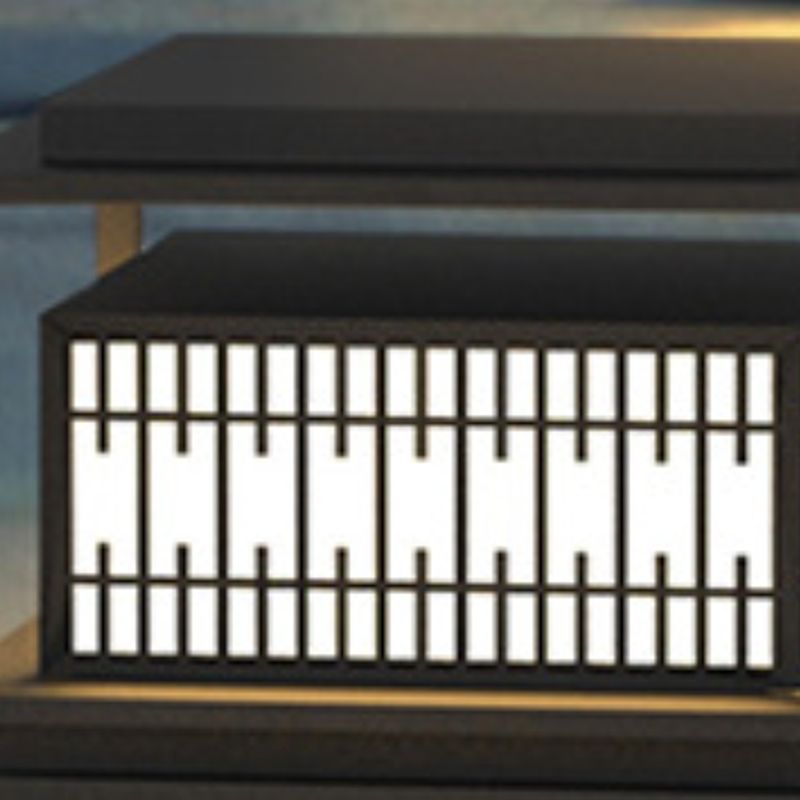 Outdoor Black Lights Waterproof Square Pillar Lamp for Garden