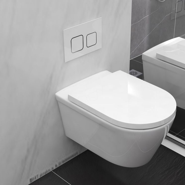 Modern Siphon Jet Toilet Bowl Wall Mount Flush Toilet with Seat for Bathroom