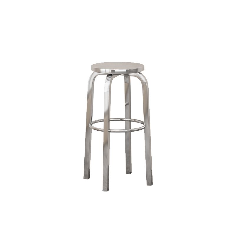 Chrome Metal Indoor Counter Stools Industrial Stainless Steel Stools