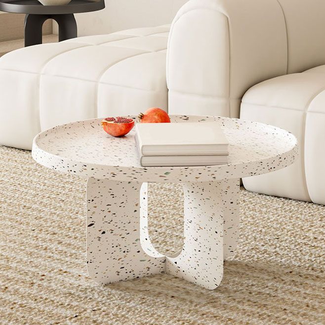 Modern Pedestal Round Coffee Table Set Tray Top Cocktail Table