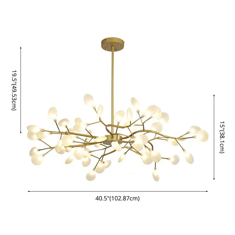 Luz de lámpara de lámpara en forma de hojas Iluminación de colgante acrílico de diseñador moderno para restaurante