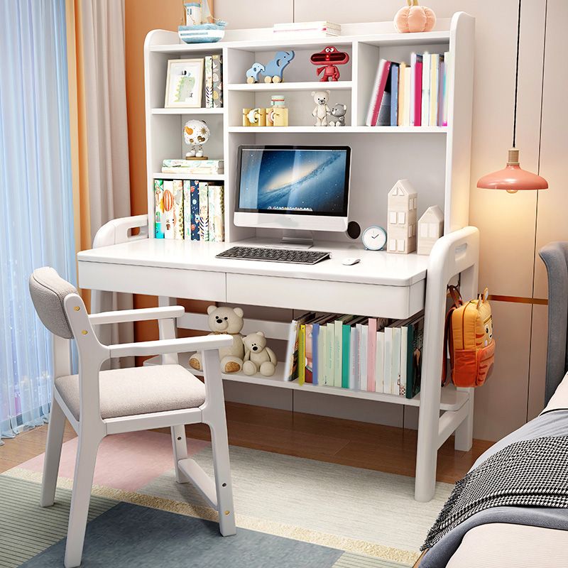 Wooden Kids Desk Writing Desk Adjustable Kids Desk with Drawer
