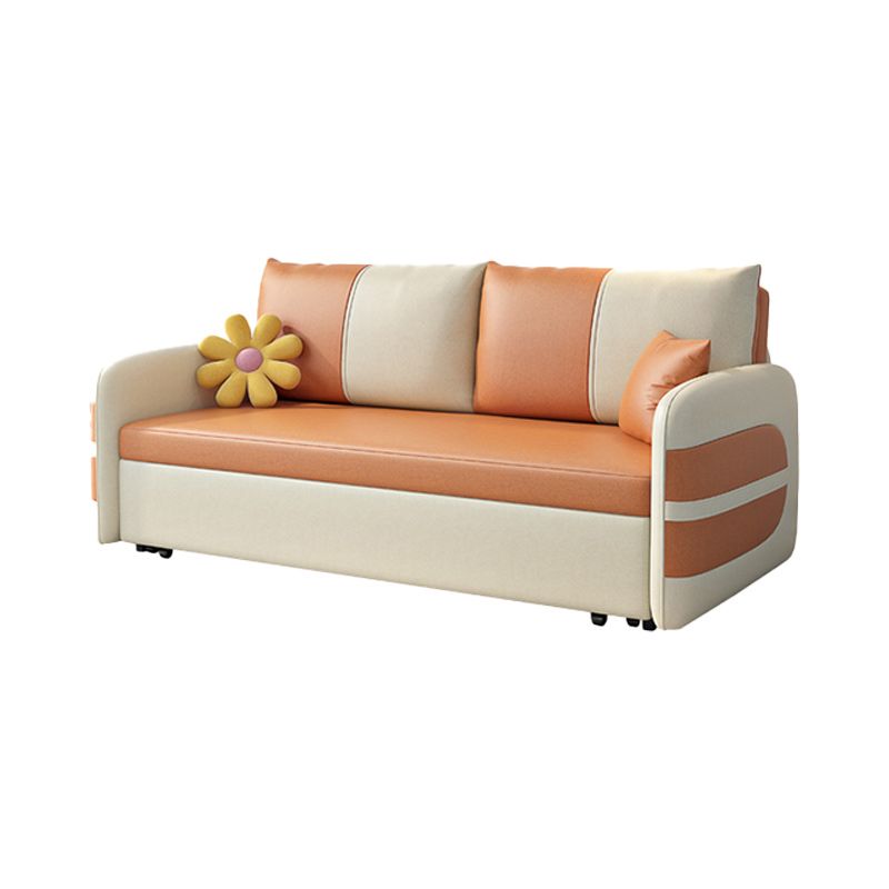 Faux Leather Stain Resistant Square Arm Modern Bed Sofa Couch