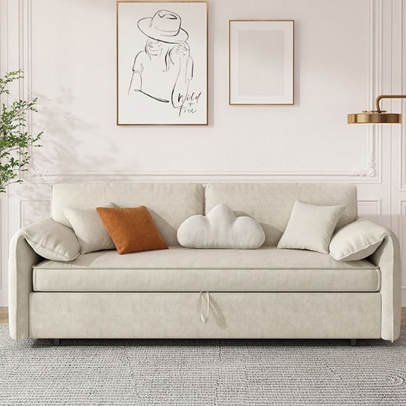 Square Arm Sofa Futon Foldable Pillow Included Cushion Back Loveseat