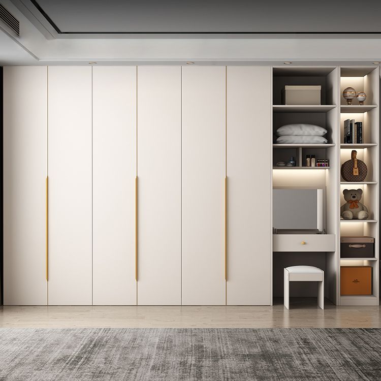 White Colour Wardrobe Contemporary Wooden Wardrobe Closet with Drawer