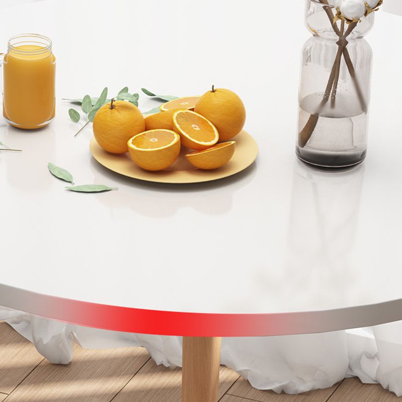 Contemporary 3 Legs End Table Round Wood Top Side Table for Living Room