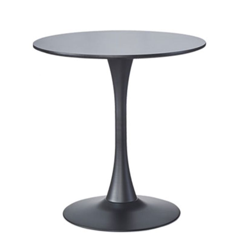 Modern Wood Table for Restaurant Round Table with Metal Pedestal