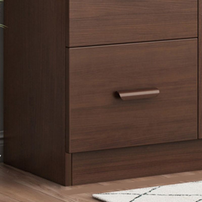 Mid-Century Modern Side Cabinet Brown Accent Cabinet With Doors