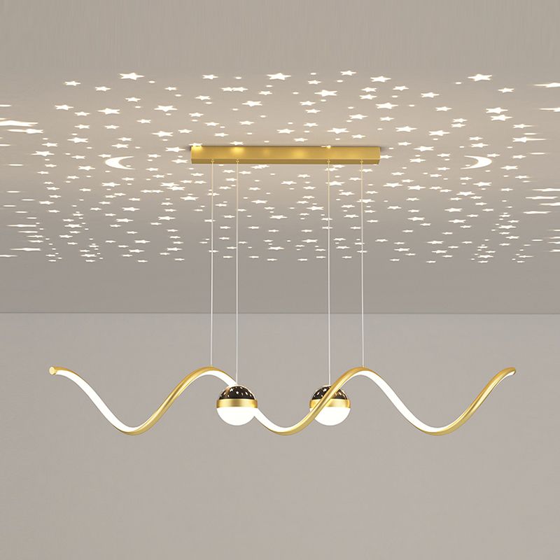 Linear Shape Island Lighting Ideas Modern Style Metal 3 Light Island Pendants